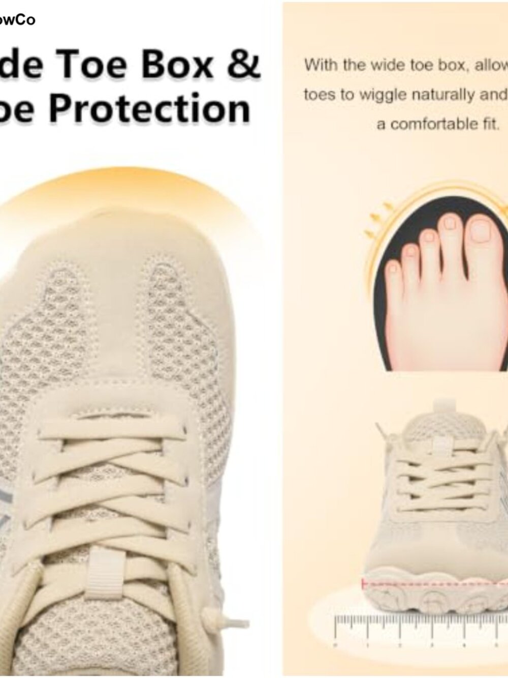Barefoot Walking Shoes Wide Toe Box Breathable Athletic Sneakers - Picture 2 of 6